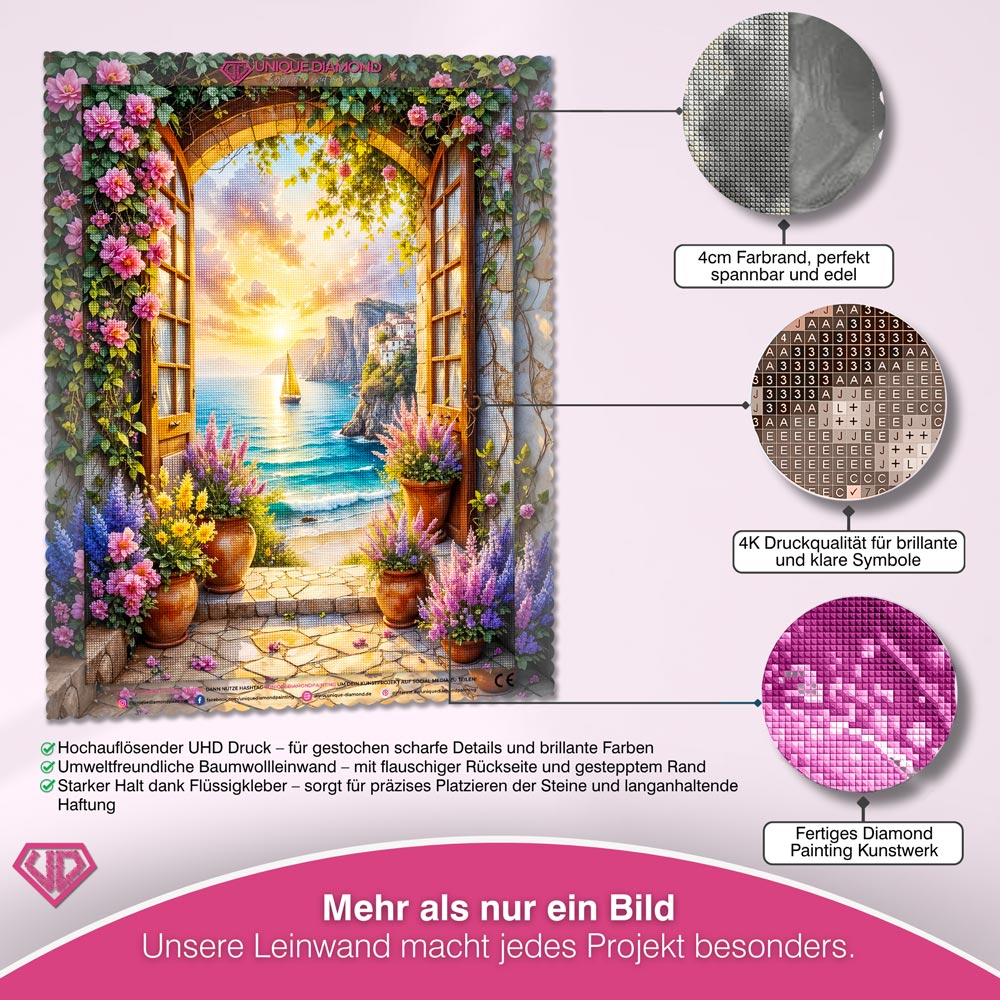 5D Diamond Painting – Tor zur goldenen Küste