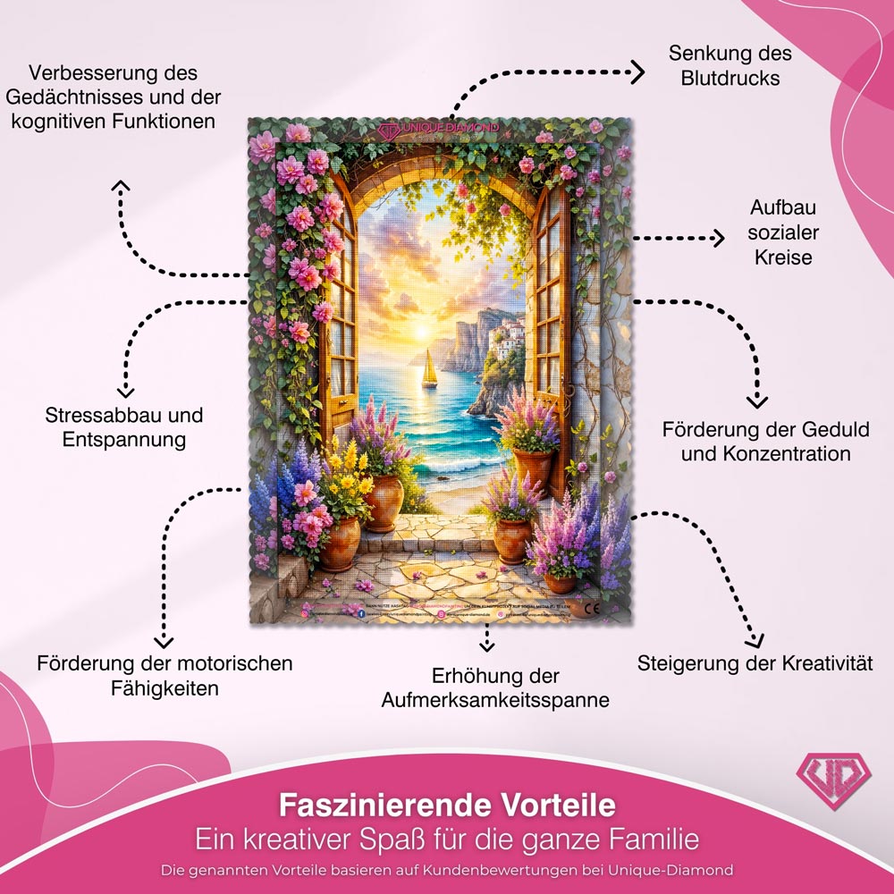 5D Diamond Painting – Tor zur goldenen Küste