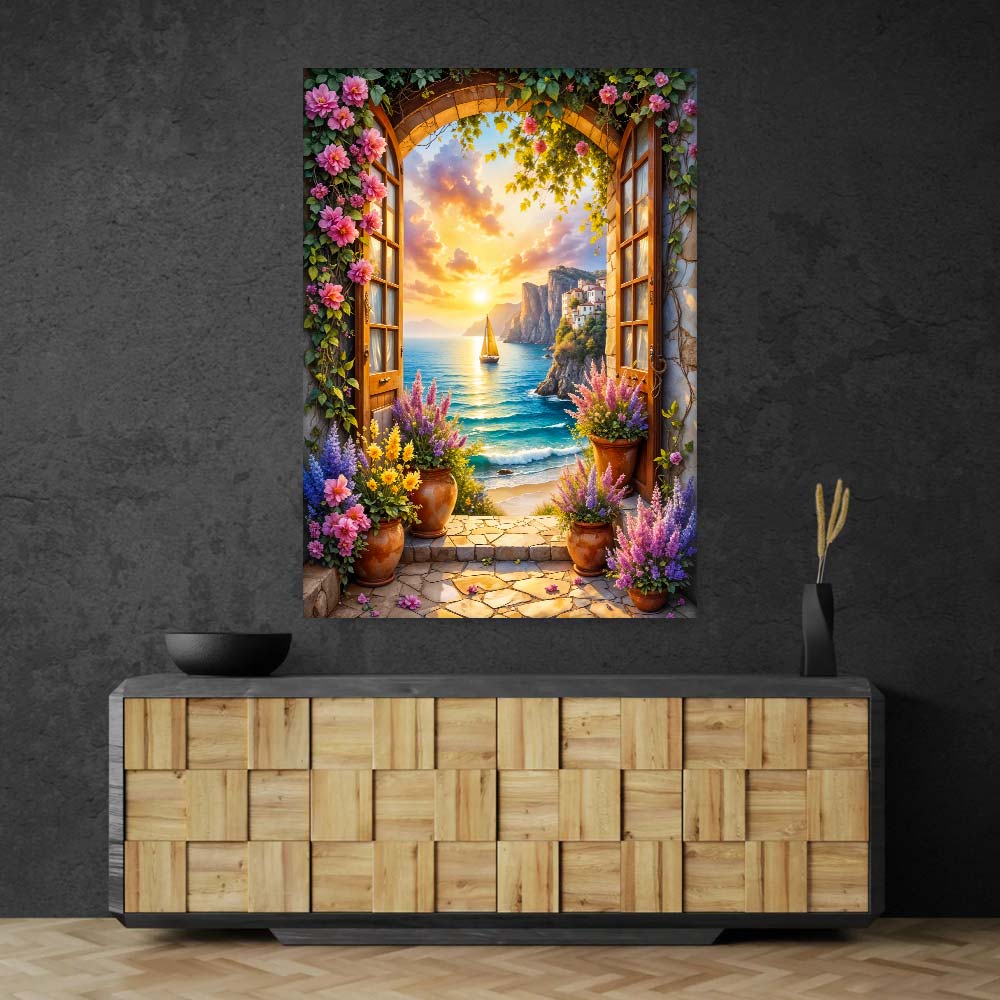 5D Diamond Painting – Tor zur goldenen Küste