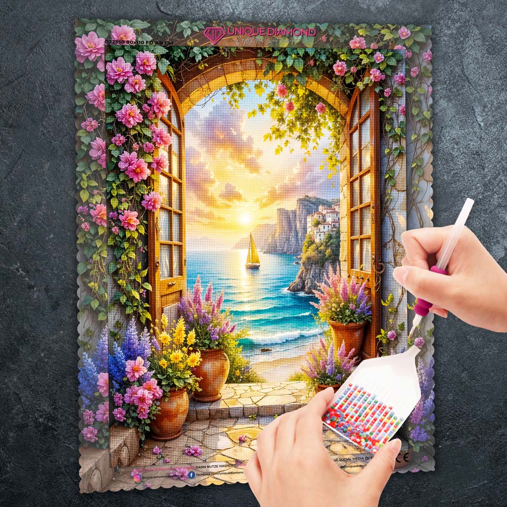 5D Diamond Painting – Tor zur goldenen Küste