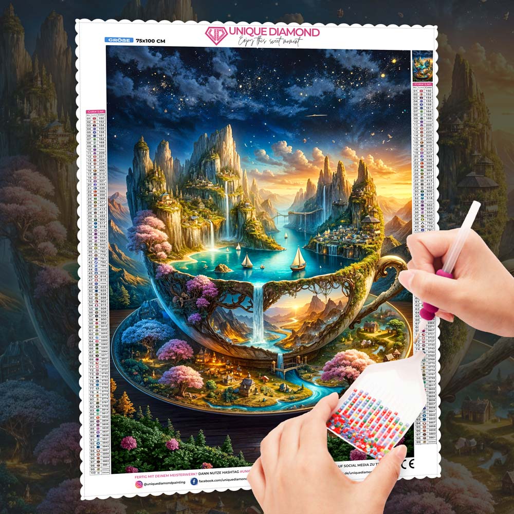 5D Diamond Painting – Traumtasse der Welten, unique-diamond