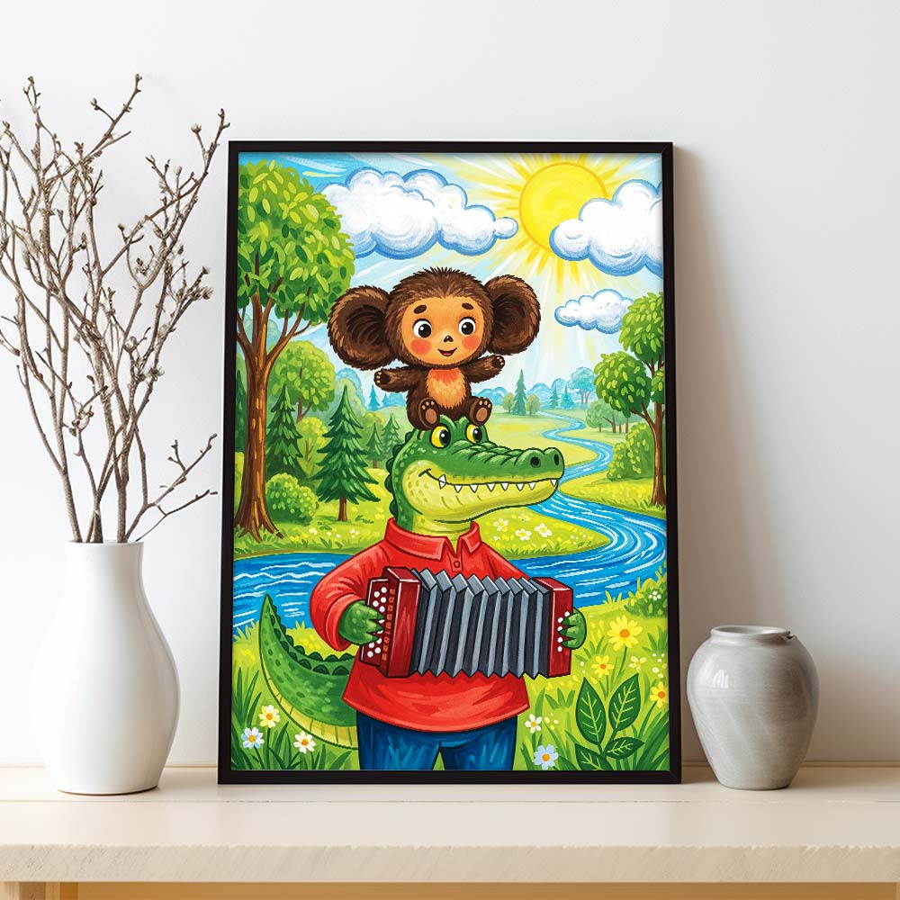 5D Diamond Painting – Tscheburaschka & Gena: Freunde fürs Leben Unique-Diamond
