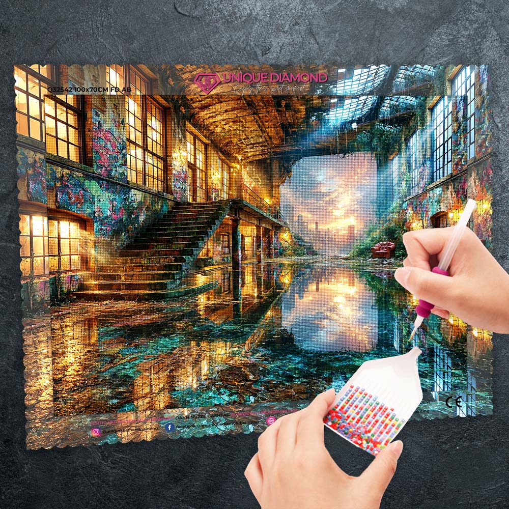 5D Diamond Painting – Urbanes Spiegellicht