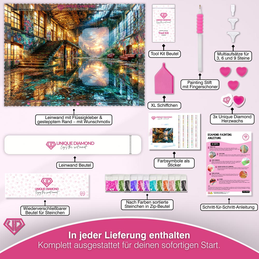 5D Diamond Painting – Urbanes Spiegellicht