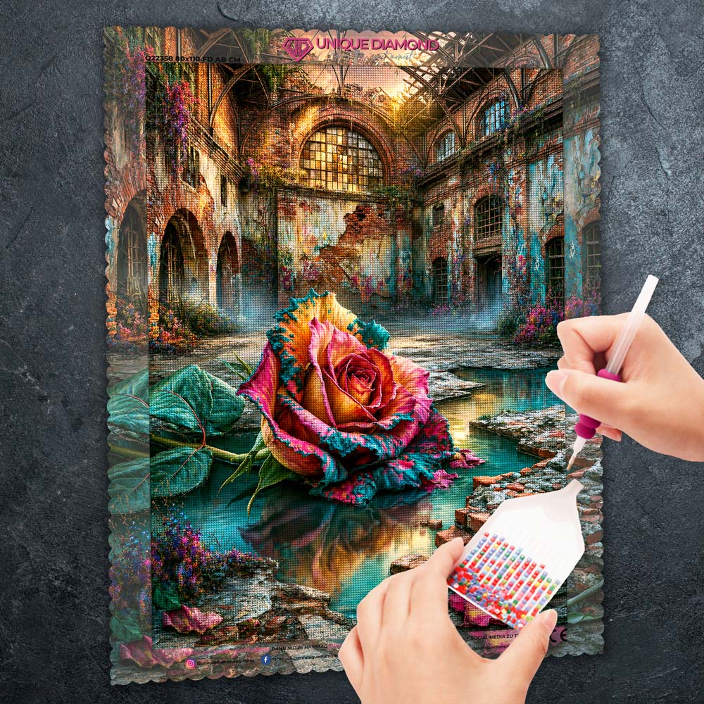 5D Diamond Painting – Verborgene Rosenruine