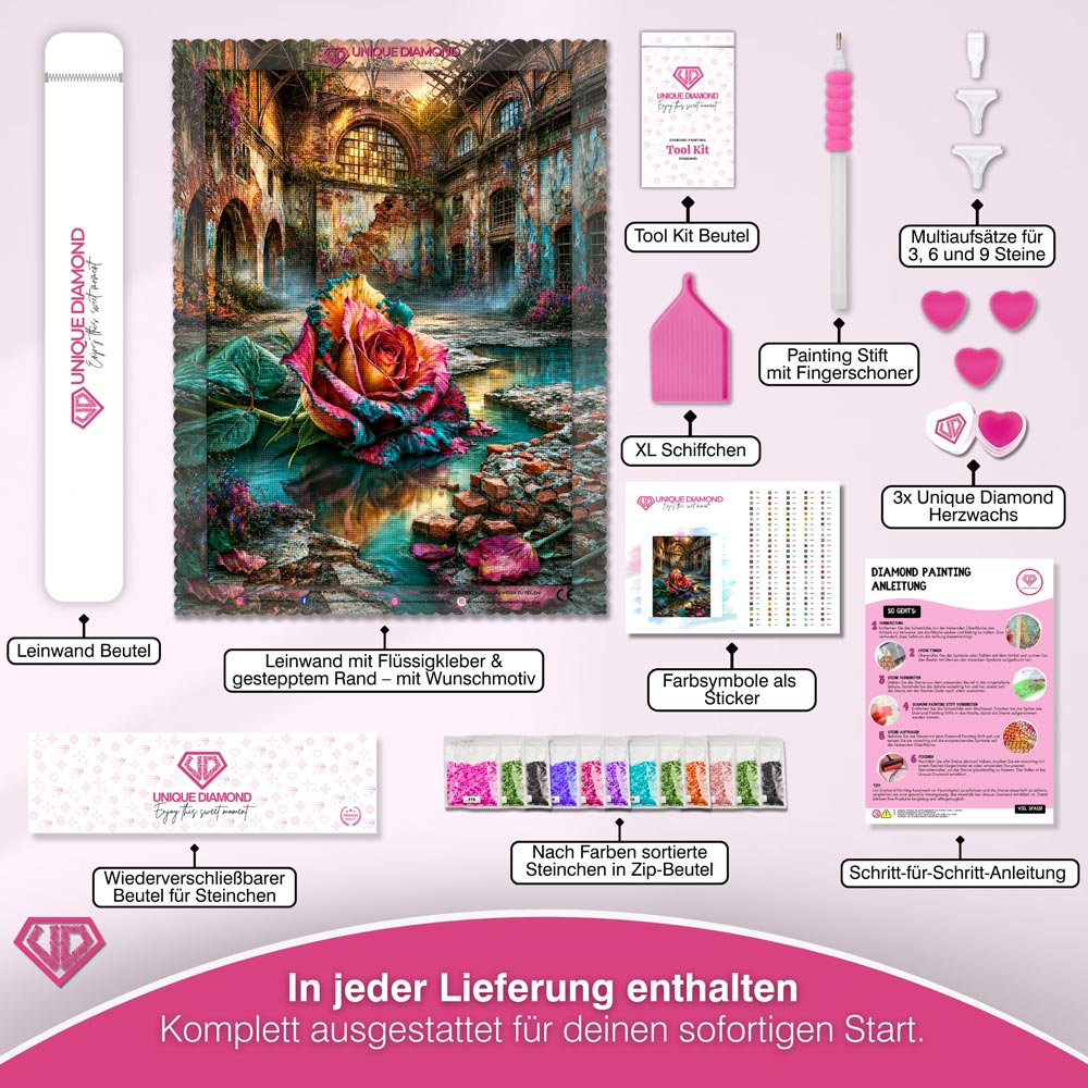 5D Diamond Painting – Verborgene Rosenruine