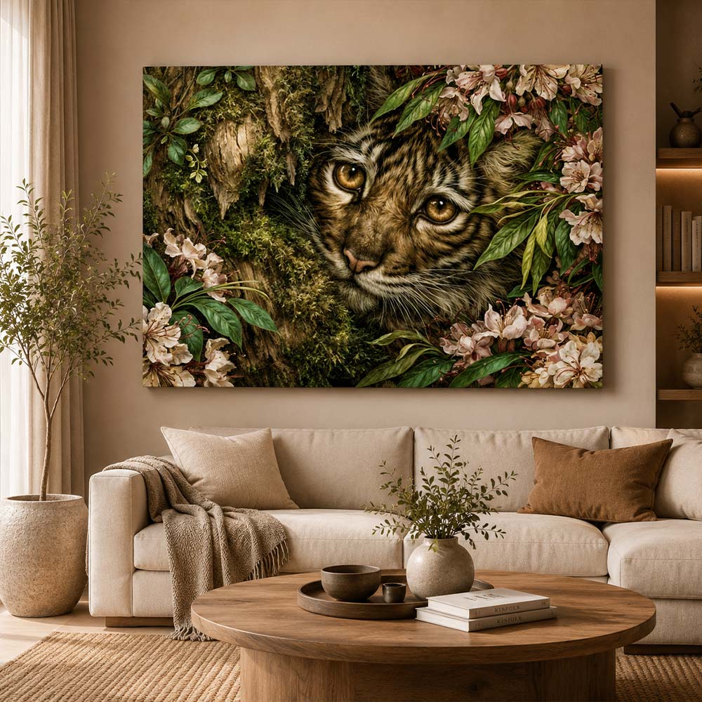 5D Diamond Painting – Verborgener Blick des Dschungeltigers