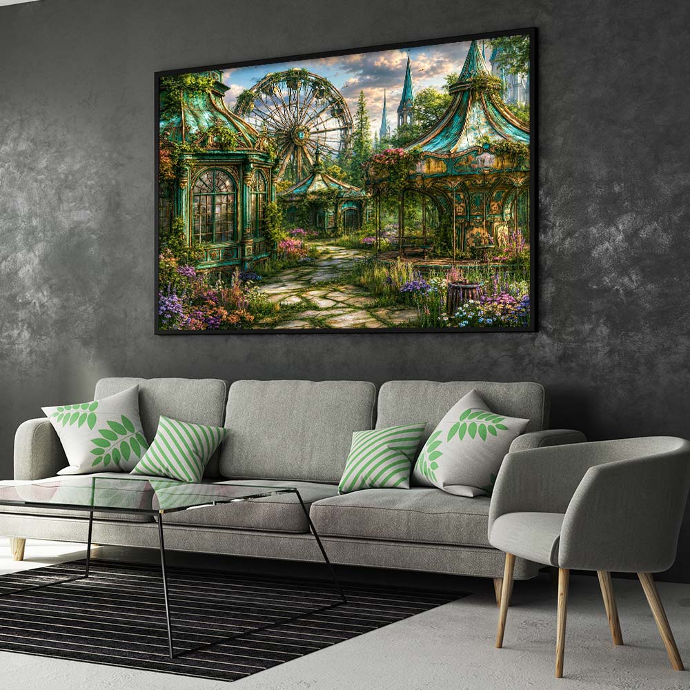 5D Diamond Painting – Vergessener Garten der Karussellträume