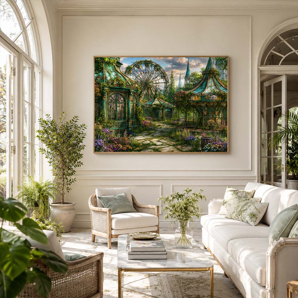 5D Diamond Painting – Vergessener Garten der Karussellträume