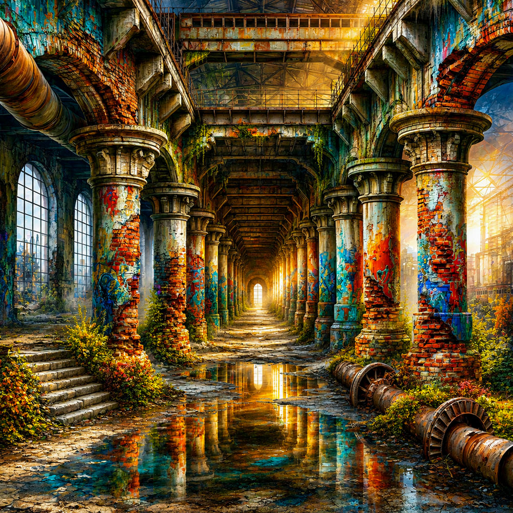 5D Diamond Painting – Verlassene Industriekathedrale | Unique Diamond