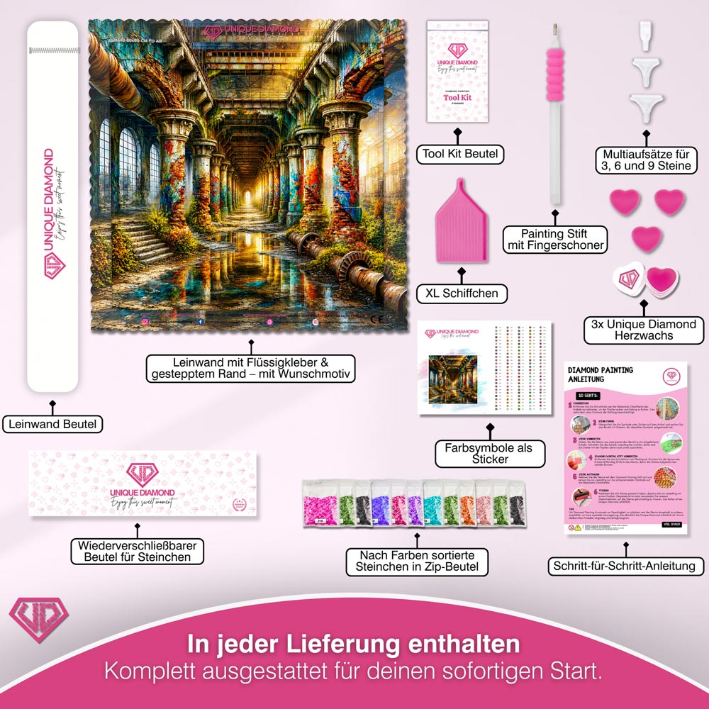 5D Diamond Painting – Verlassene Industriekathedrale