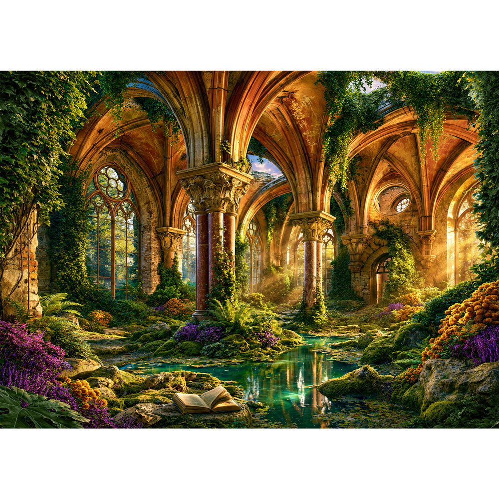 5D Diamond Painting – Verwunschene Klosteroase | Unique Diamond