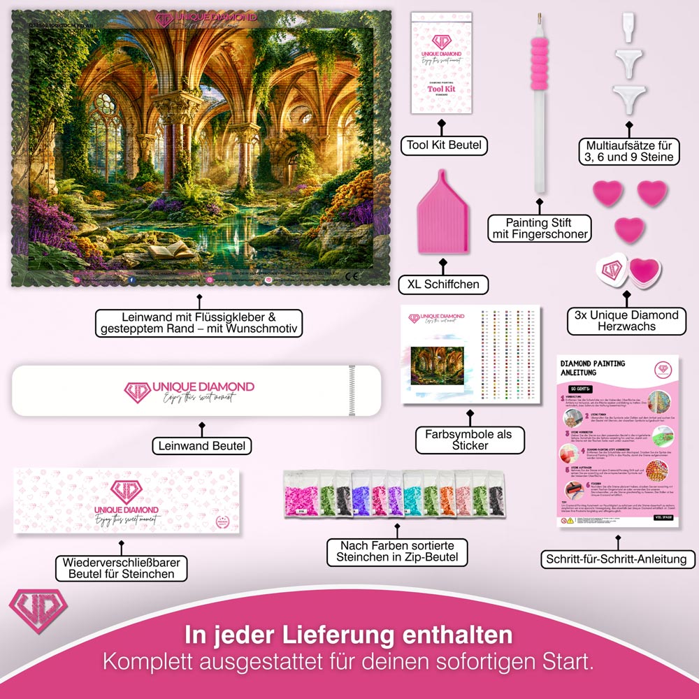 5D Diamond Painting – Verwunschene Klosteroase