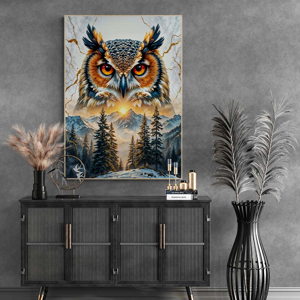 5D Diamond Painting – Wächter der Berge mit 100 Farben, Unique-Diamond