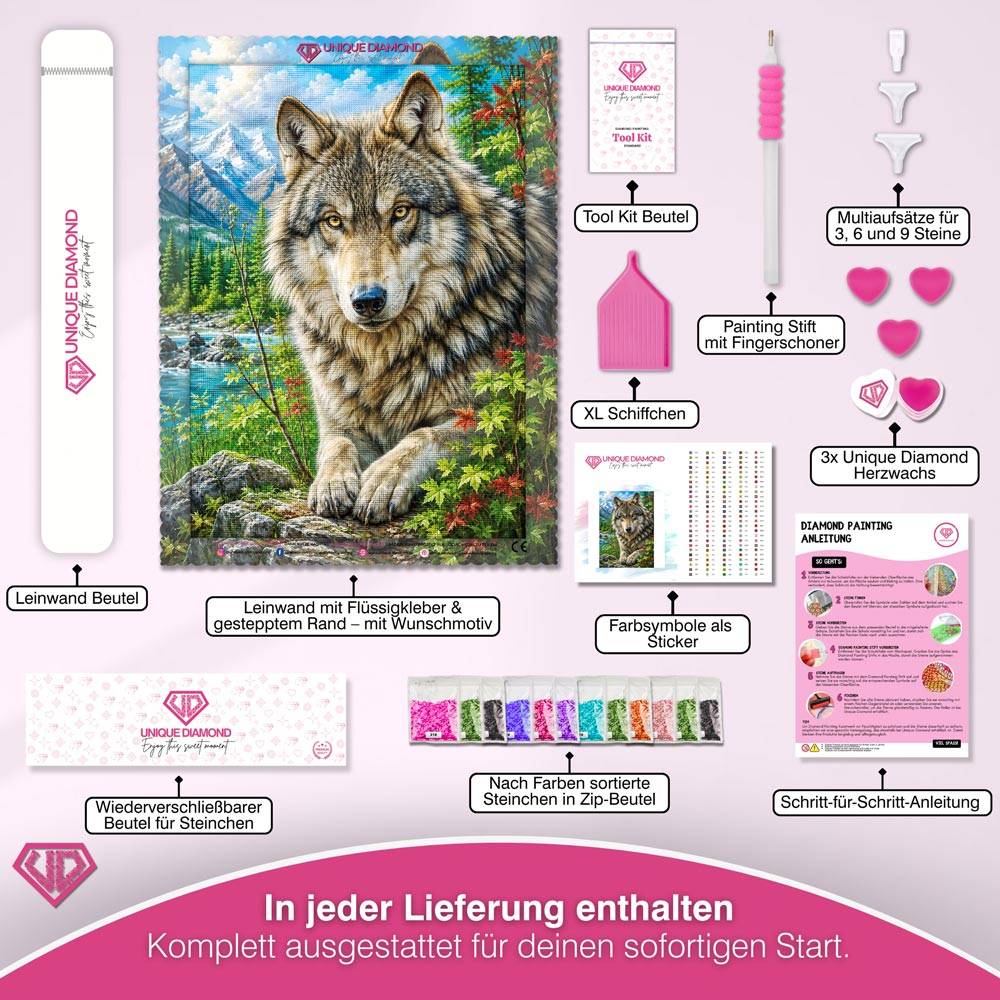 5D Diamond Painting – Wächter der Bergwildnis