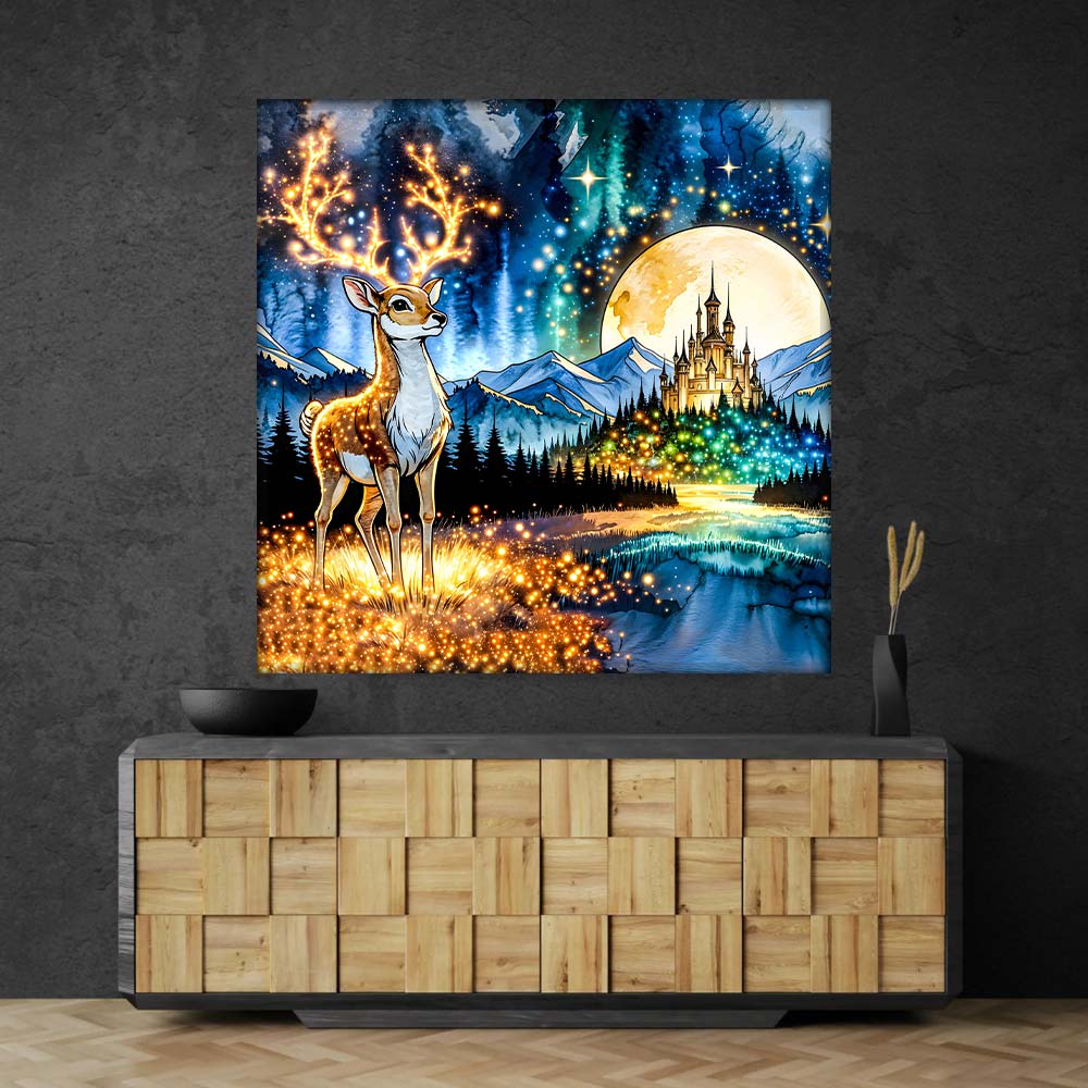 5D Diamond Painting – Wächter des Lichtschlosses, Unique-Diamond