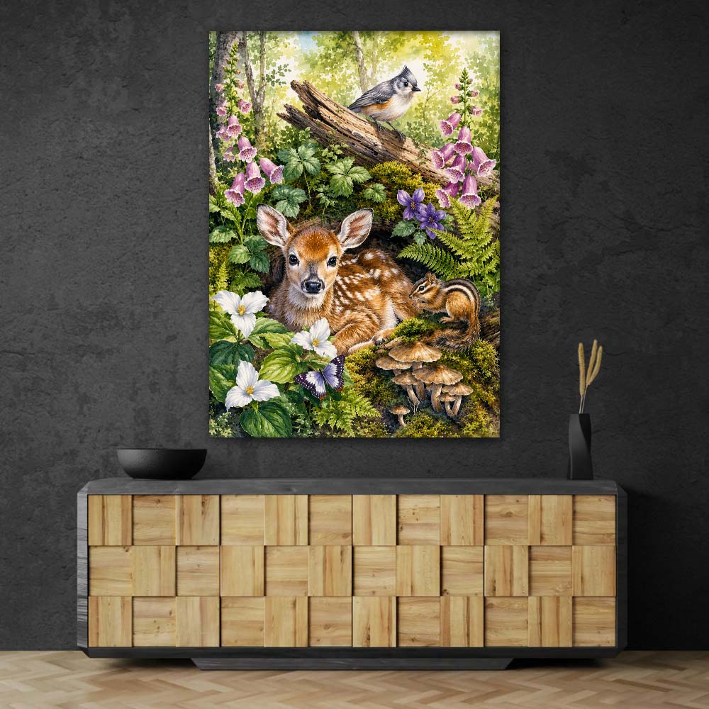 5D Diamond Painting – Waldlicht der Frühlingsruhe