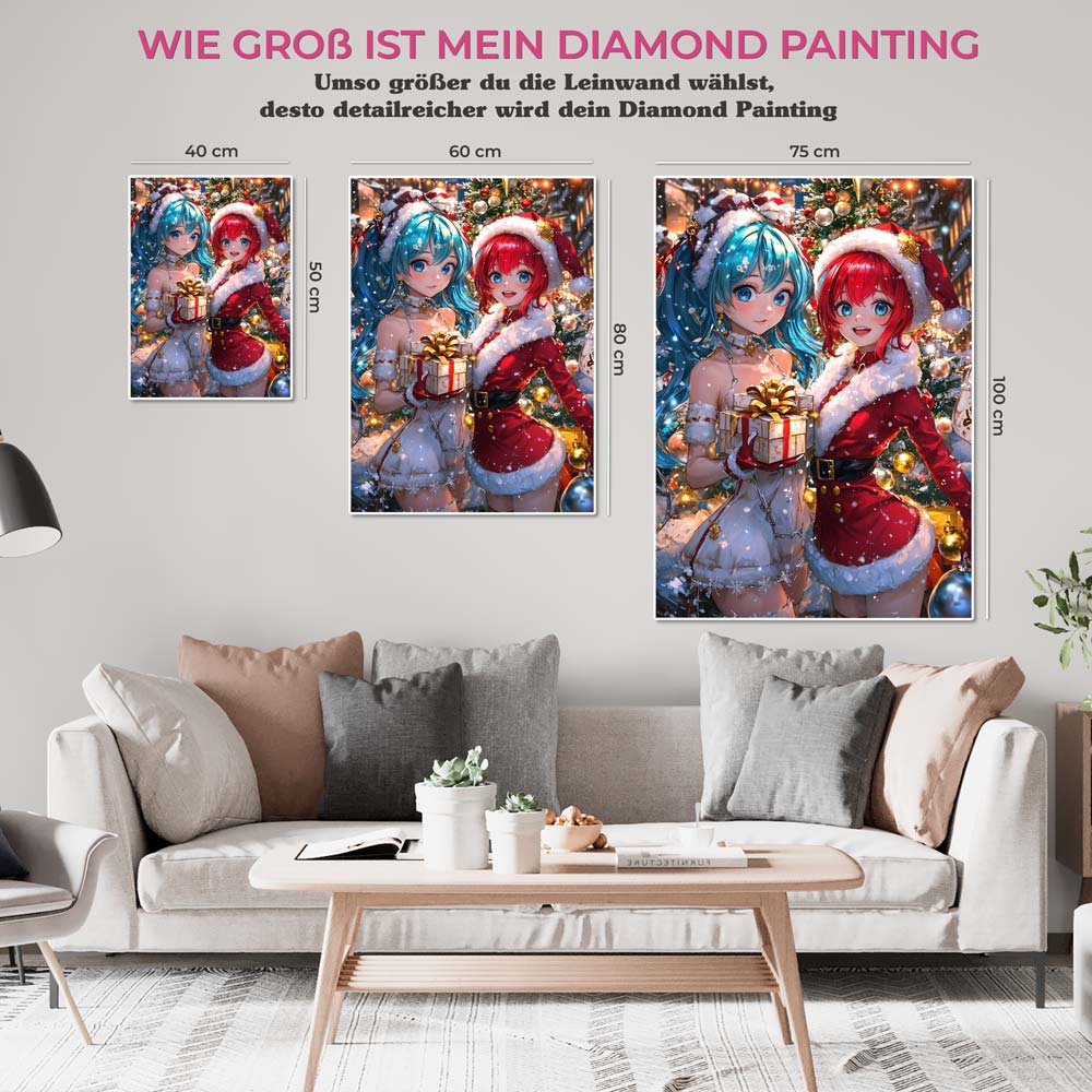 5D Diamond Painting – Weihnachtliches Fest mit 100 Farben, Unique-Diamond