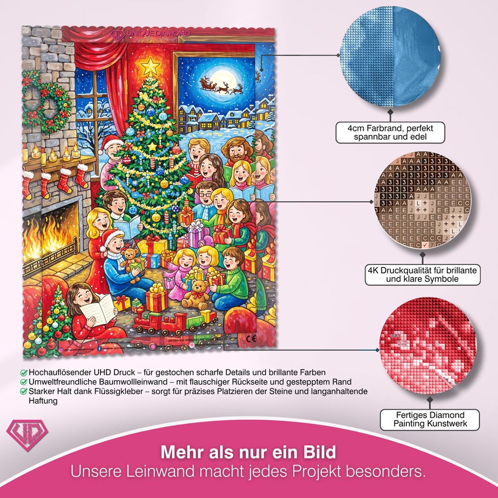 5D Diamond Painting – Weihnachtsfreude im Kreise der Familie Unique-Diamond