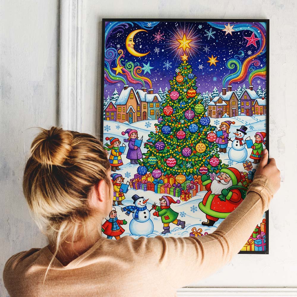 5D Diamond Painting – Weihnachtszauber unter Sternenlicht Unique-Diamond