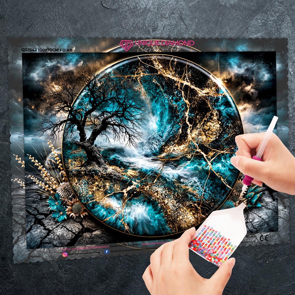 5D Diamond Painting – Weltenbaum der Smaragdströme