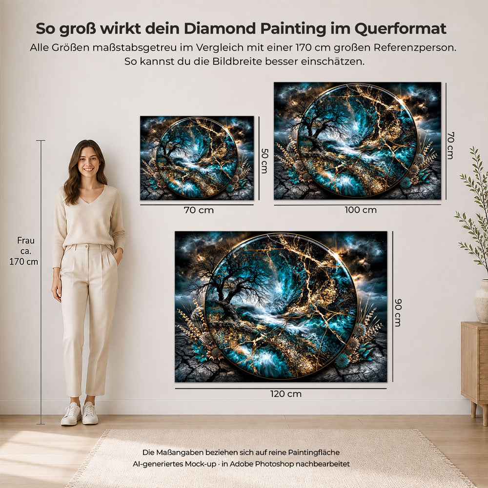 5D Diamond Painting – Weltenbaum der Smaragdströme
