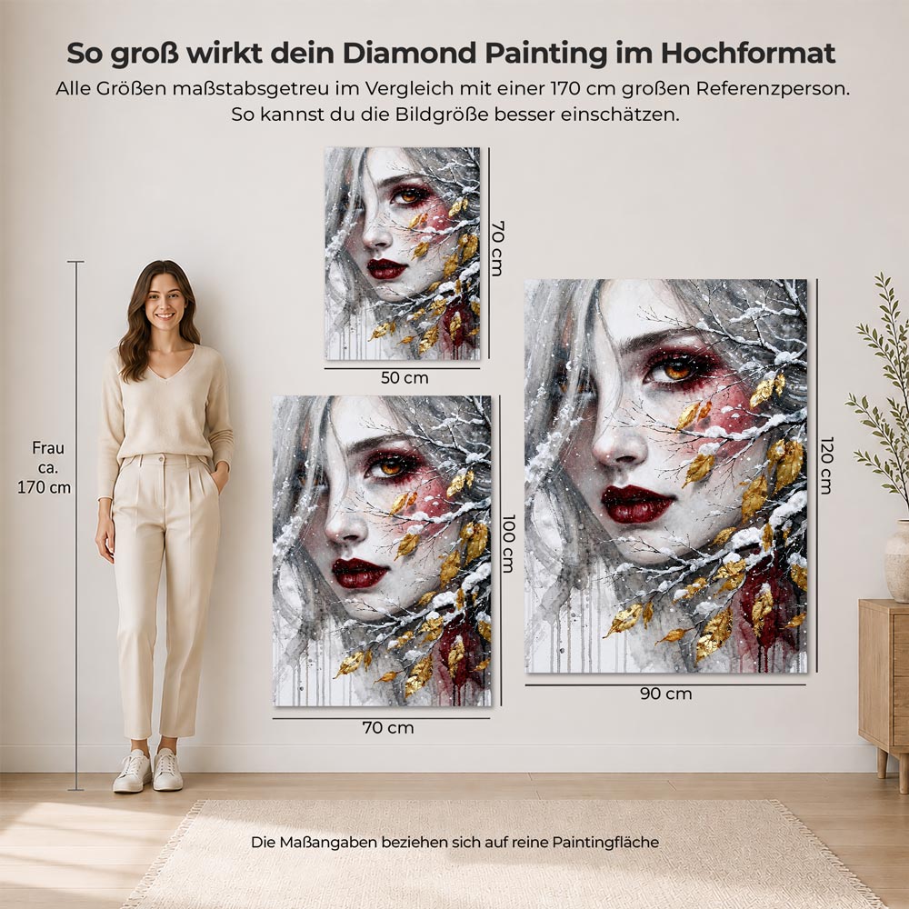 5D Diamond Painting – Wintergeist der Goldenen Blätter