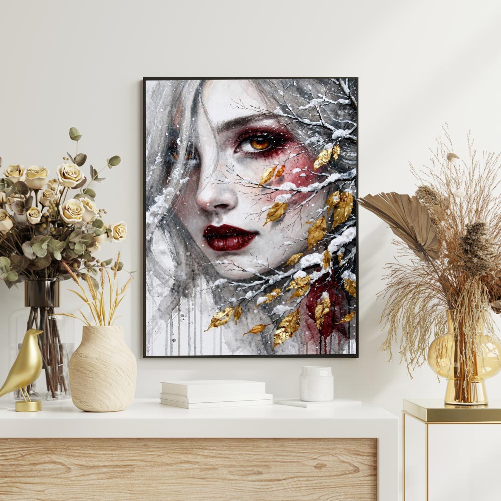 5D Diamond Painting – Wintergeist der Goldenen Blätter