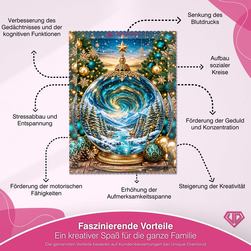 5D Diamond Painting – Winterkosmos im Weihnachtszauber