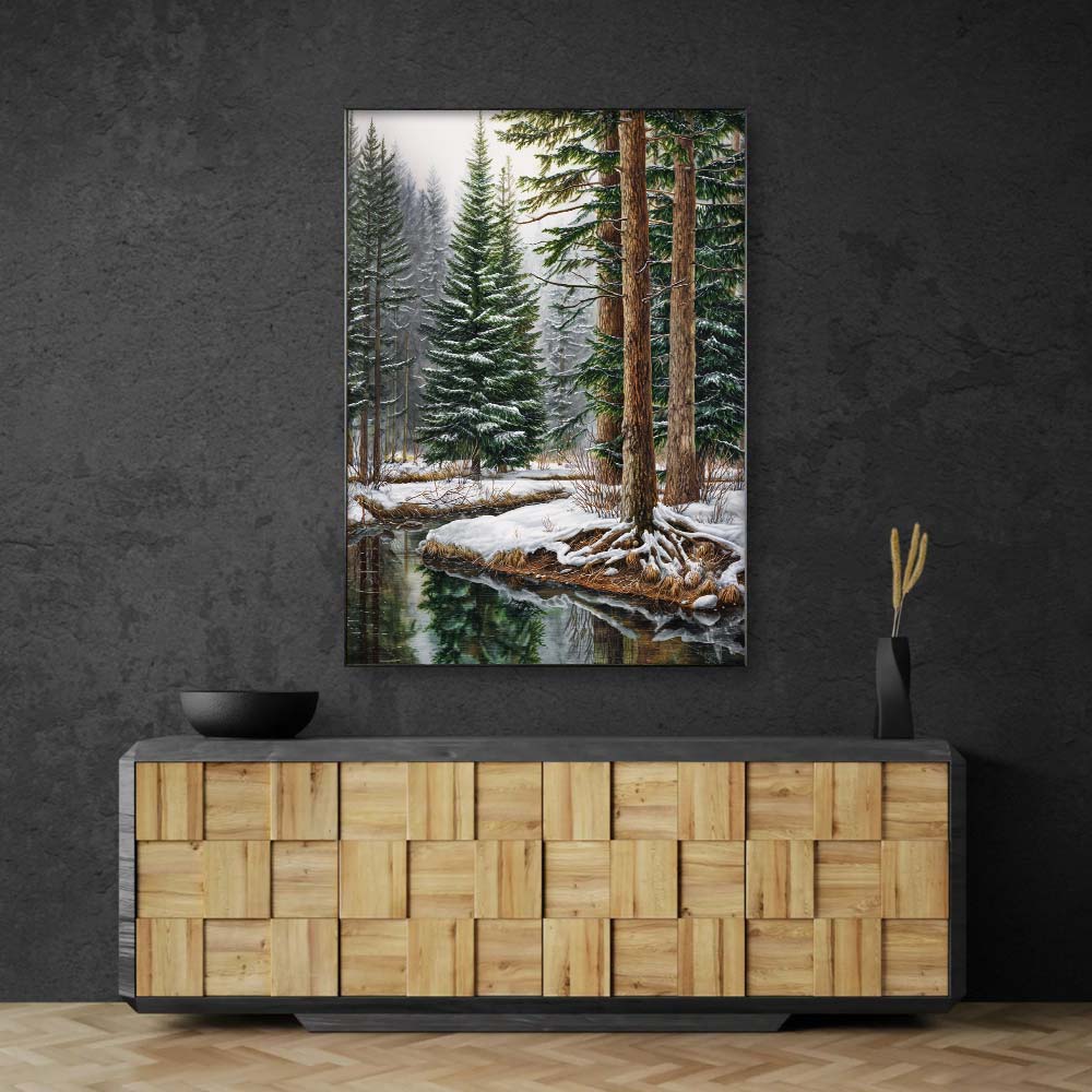 5D Diamond Painting – Winterwald der Stille, Unique-Diamond