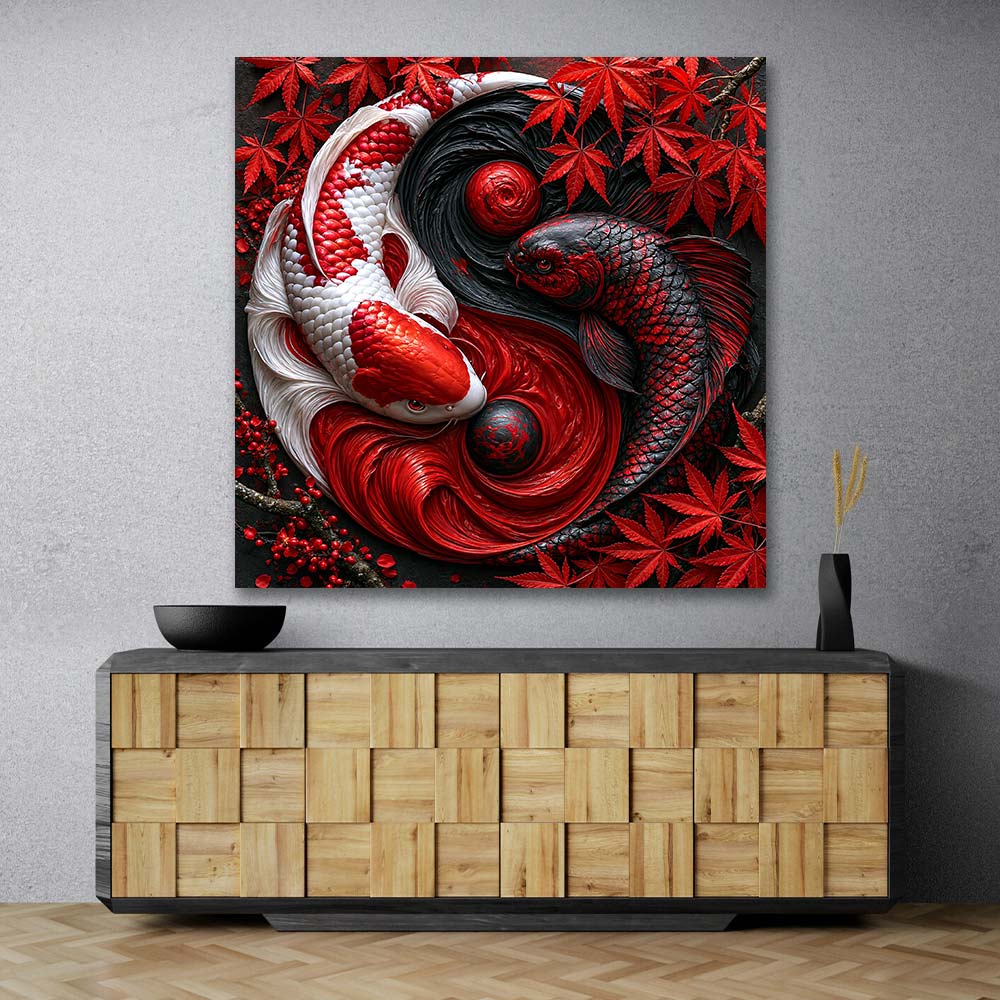 5D Diamond Painting – Yin Yang Koi der roten Harmonie