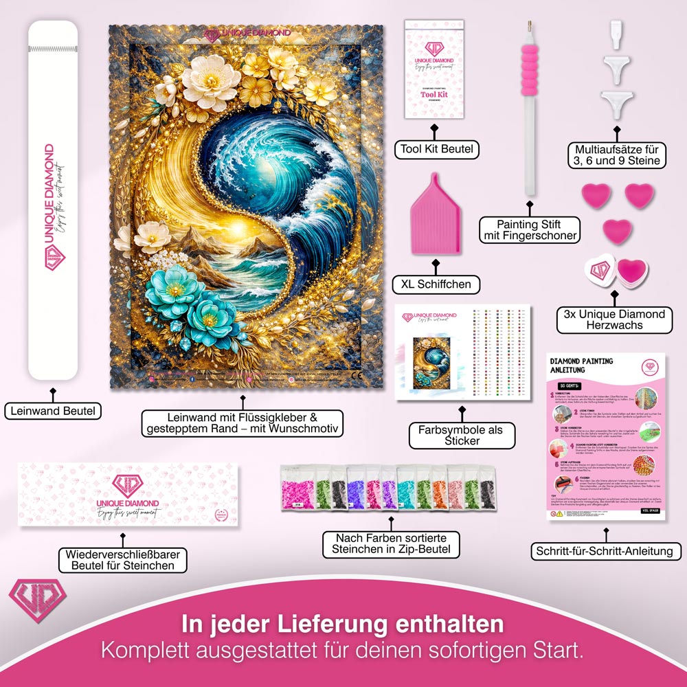 5D Diamond Painting – Yin Yang Ocean Bloom