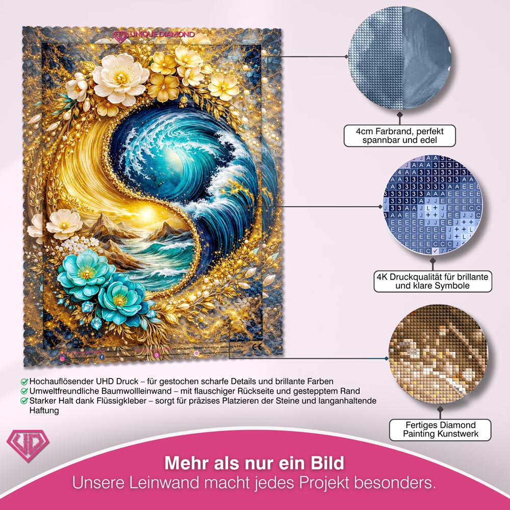 5D Diamond Painting – Yin Yang Ocean Bloom