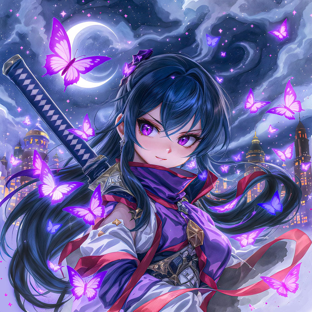 5D Diamond Painting – Yukari – Schmetterlinge der Dämmerung, Unique-Diamond