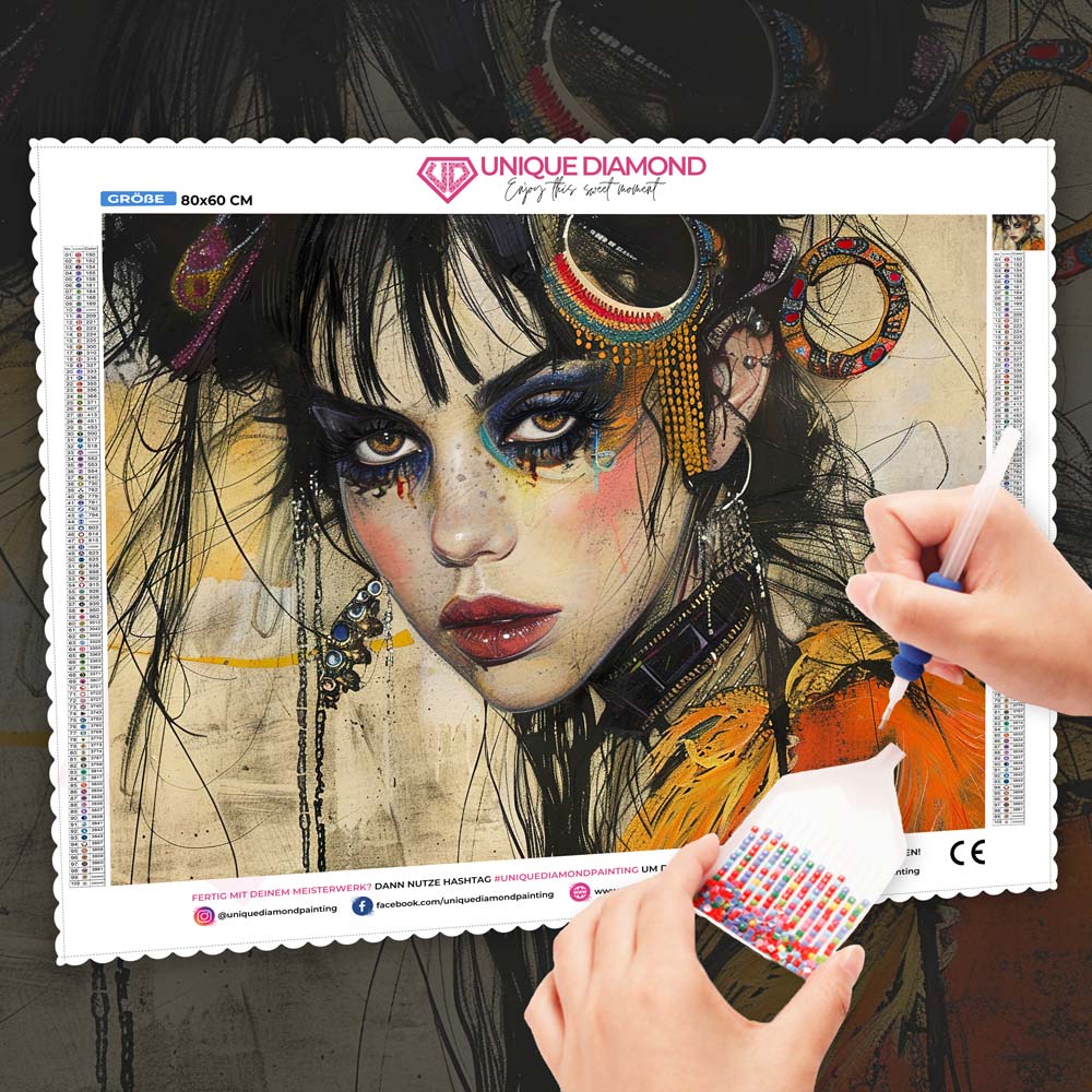5D Diamond Painting – Zaira – Die Stimme der Farben Unique-Diamond