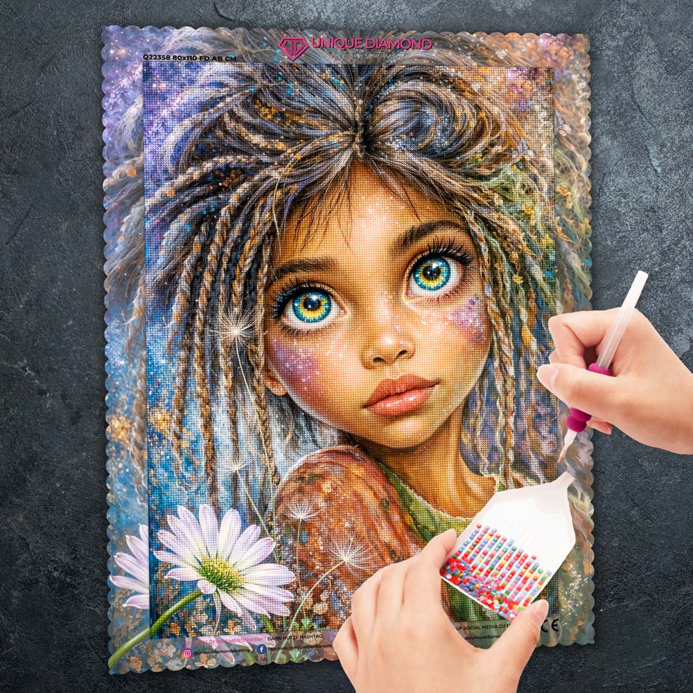 5D Diamond Painting – Zauberkind Elina im Sternenlicht