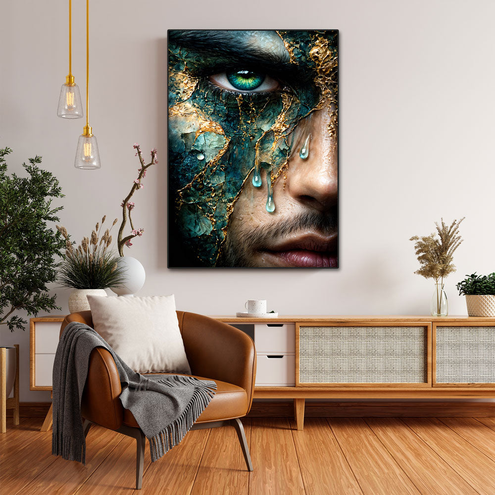 5D Diamond Painting – Zerbrochene Seele in Smaragd & Gold