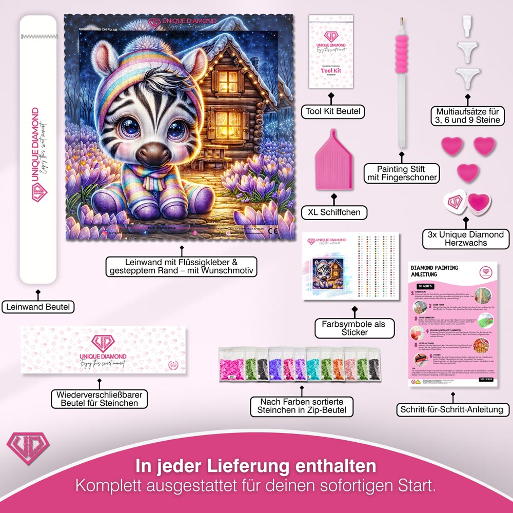 5D Diamond Painting – Zimba im Winterzauber Unique-Diamond