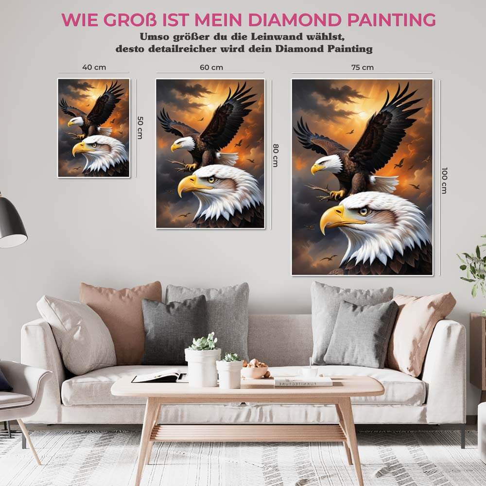 5D Diamond Painting im Tal der Adler, Unique-Diamond