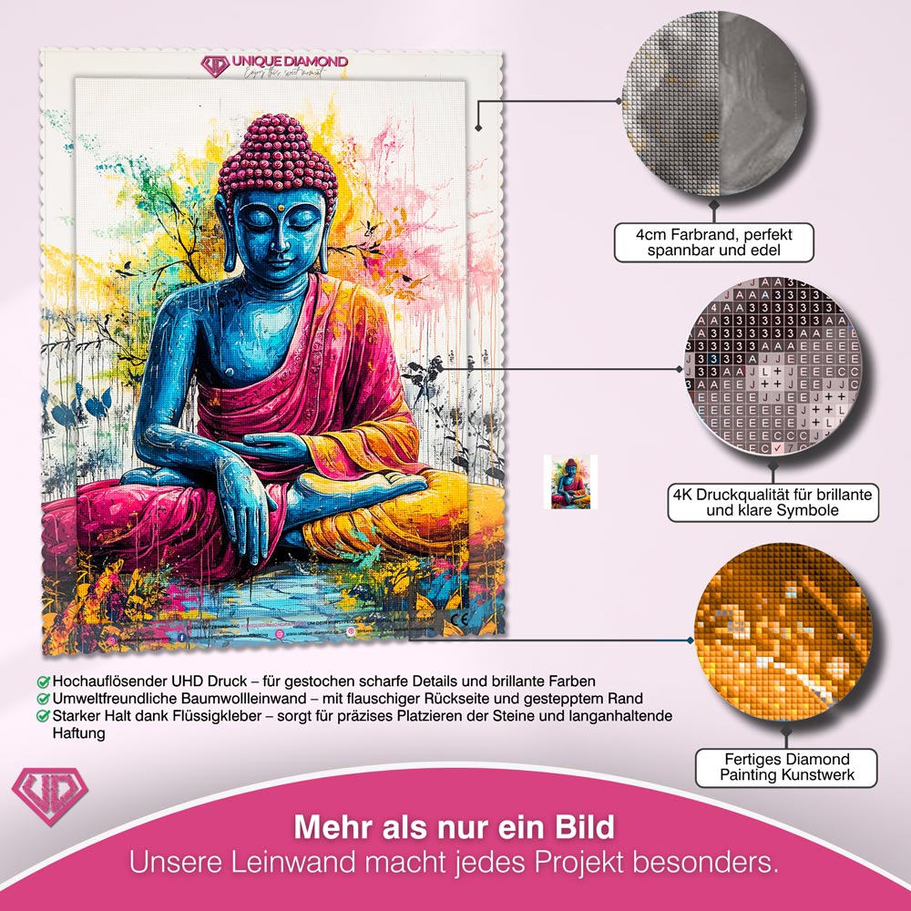 5D Diamond Painting – Buddhas Farbenpracht Unique-Diamond