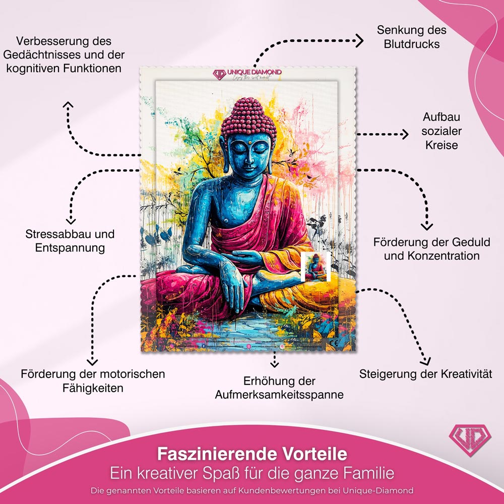 5D Diamond Painting – Buddhas Farbenpracht Unique-Diamond