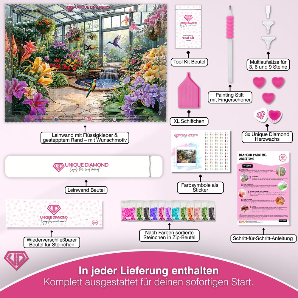 5D Diamond Painting – Das Paradies des Kolibris Unique-Diamond
