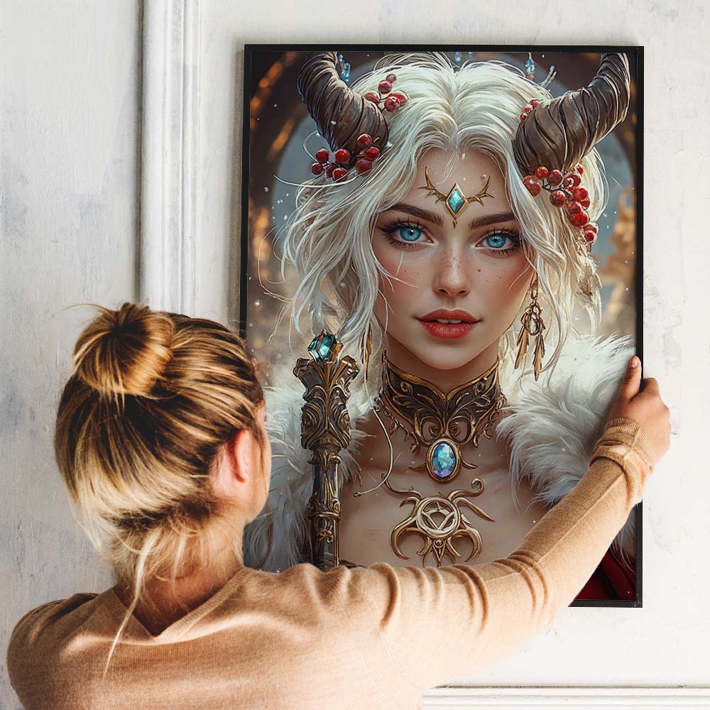5D Diamond Painting – Eiskönigin der Magie Unique-Diamond