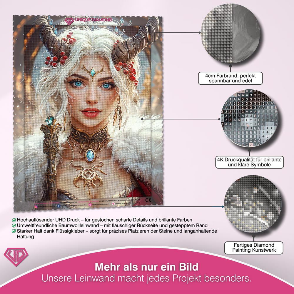 5D Diamond Painting – Eiskönigin der Magie Unique-Diamond
