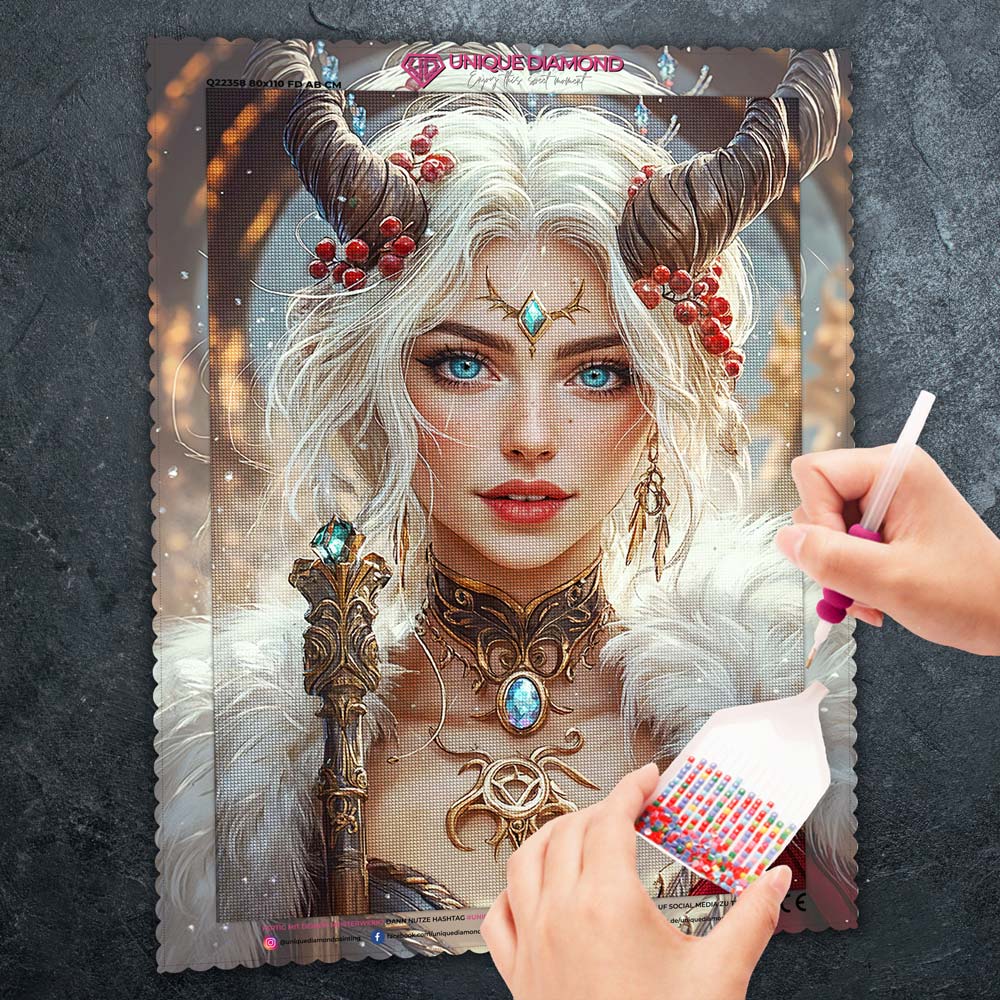 5D Diamond Painting – Eiskönigin der Magie Unique-Diamond