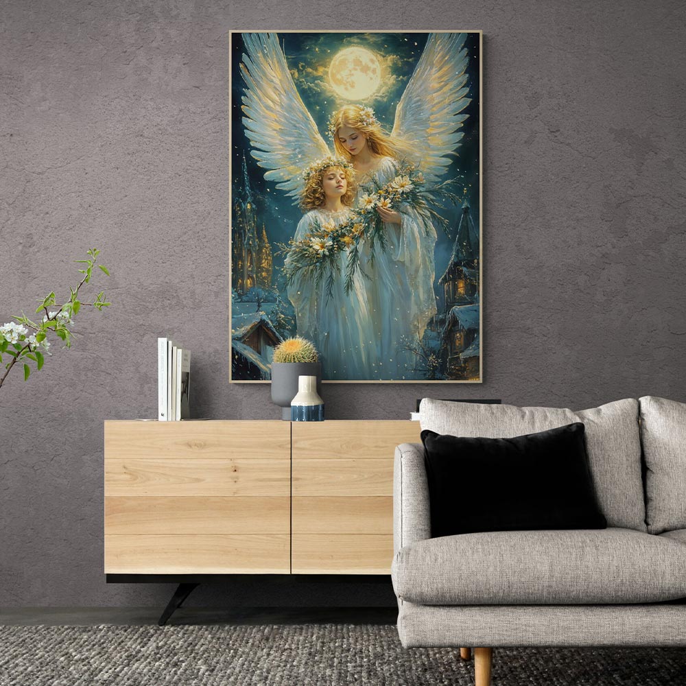5D Diamond Painting mit AB Effekt – Engel des Lichts, Unique-Diamond-