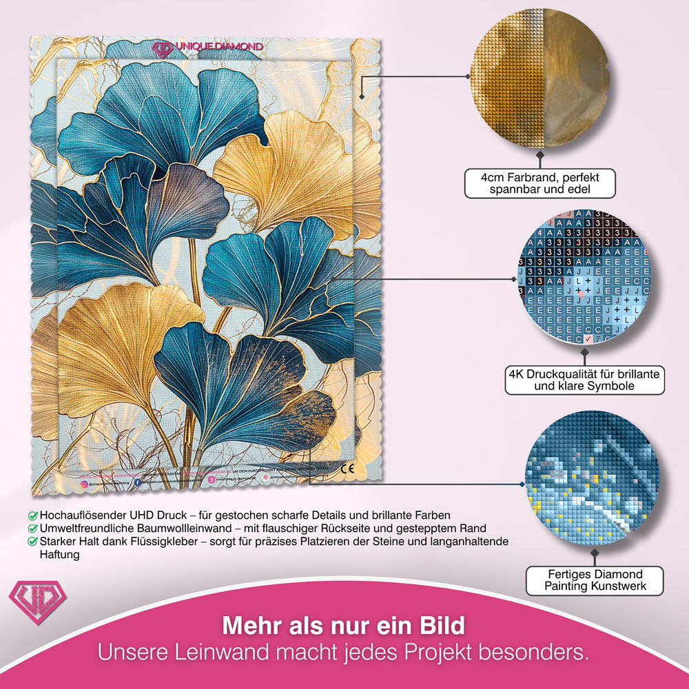 5D Diamond Painting – Ginkgo-Blätter Unique-Diamond