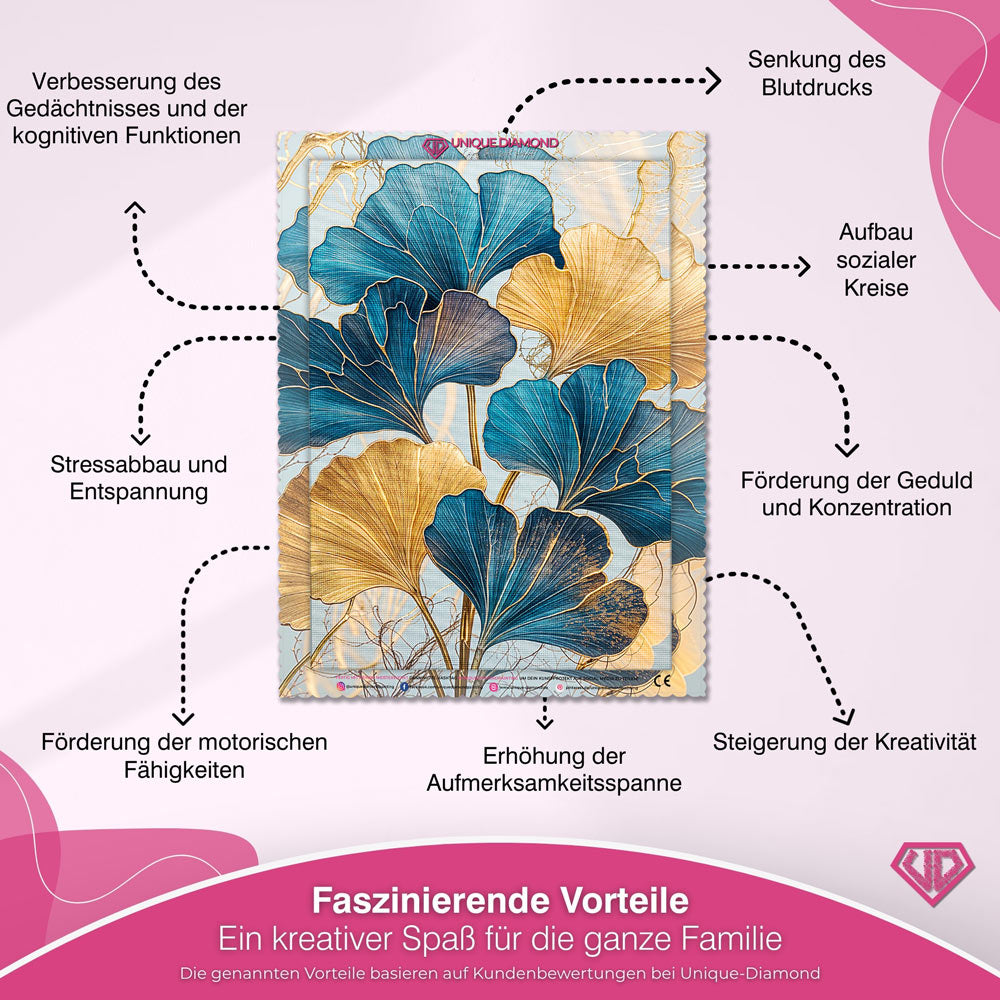 5D Diamond Painting – Ginkgo-Blätter Unique-Diamond