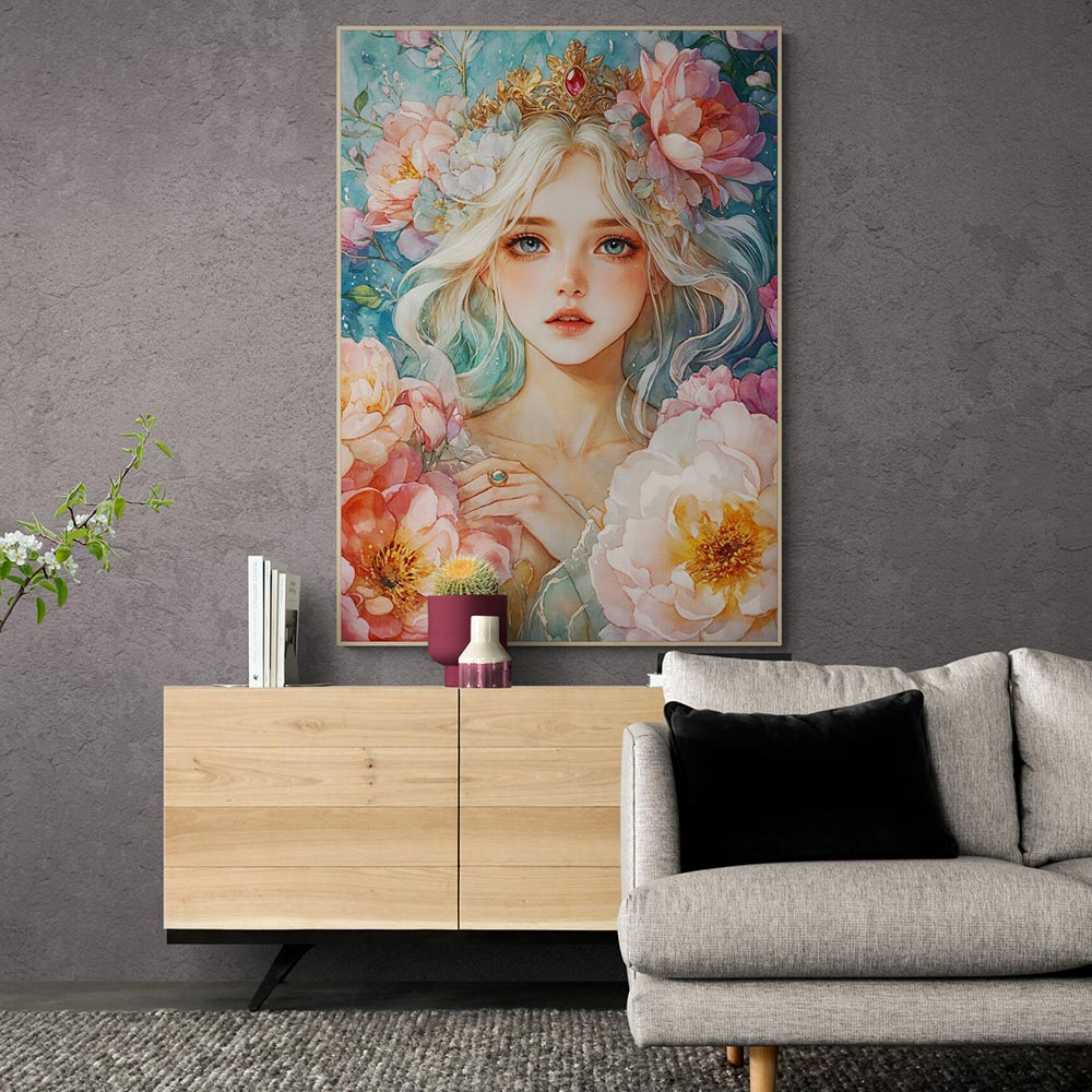 5D Diamond Painting mit AB-Effekt – Königin der Blüten, Unique-Diamond