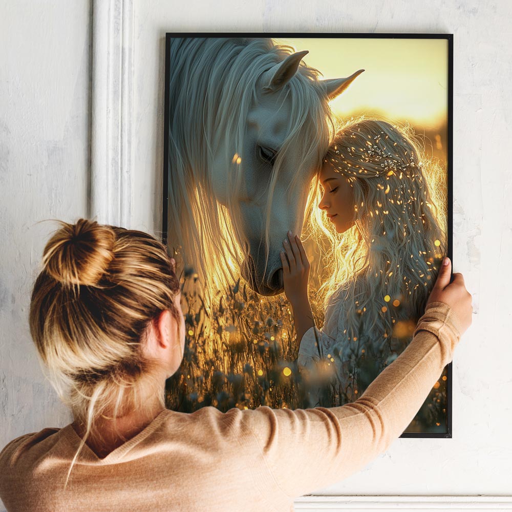 5D Diamond Painting mit AB Effekt – Lichtspiel der Freundschaft, Unique-Diamond